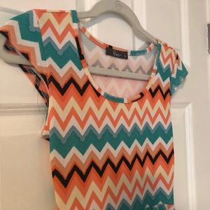 Colorful chevron skater dress